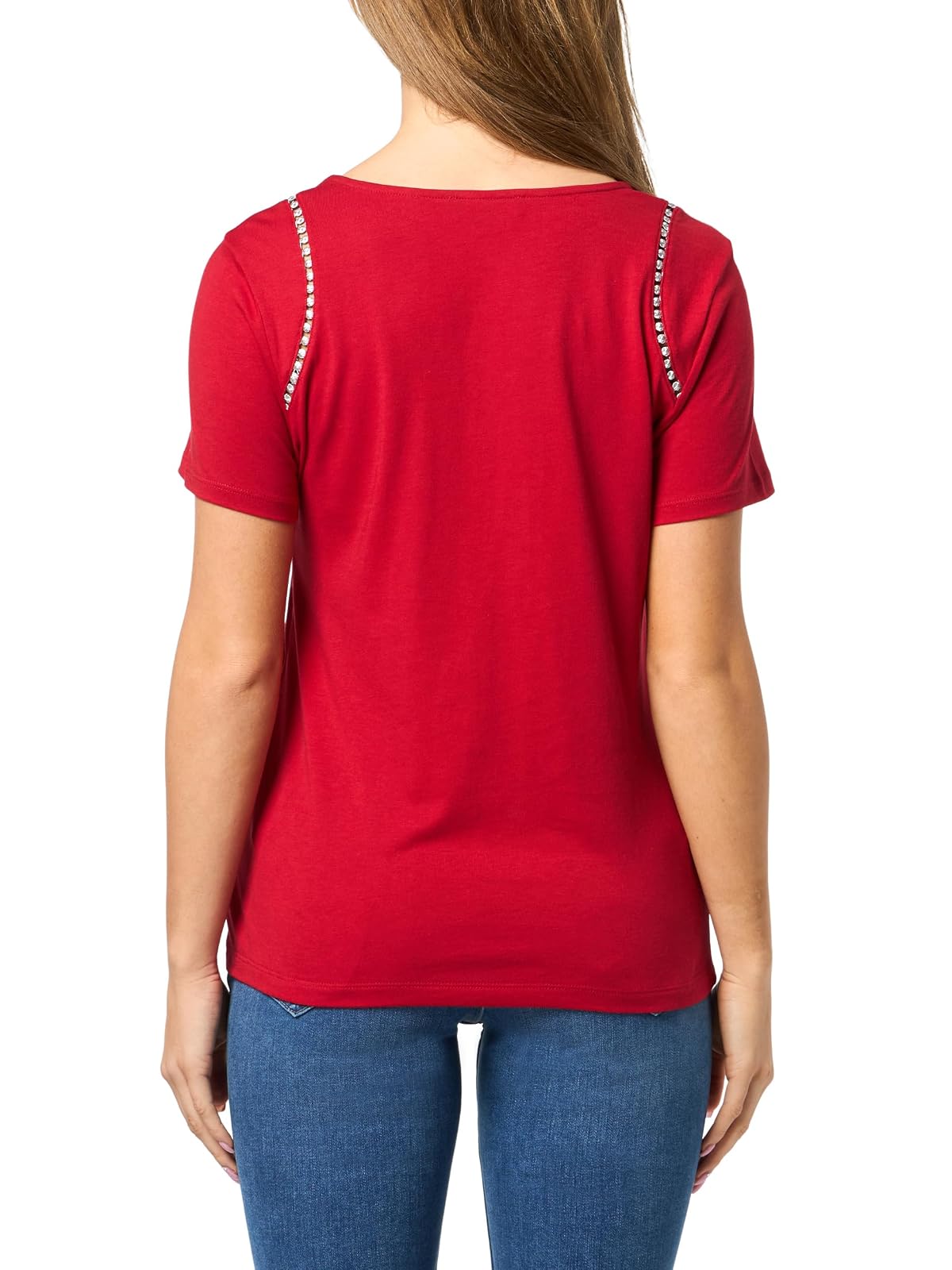 Nautica - Playera de Manga Corta con Cuello Redondo para Mujer