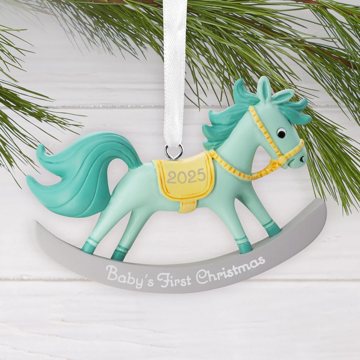 Hallmark - Adornos de Navidad para bebé y niño, Primer Caballo mecedor de Navidad 2025, Regalos para bebés
