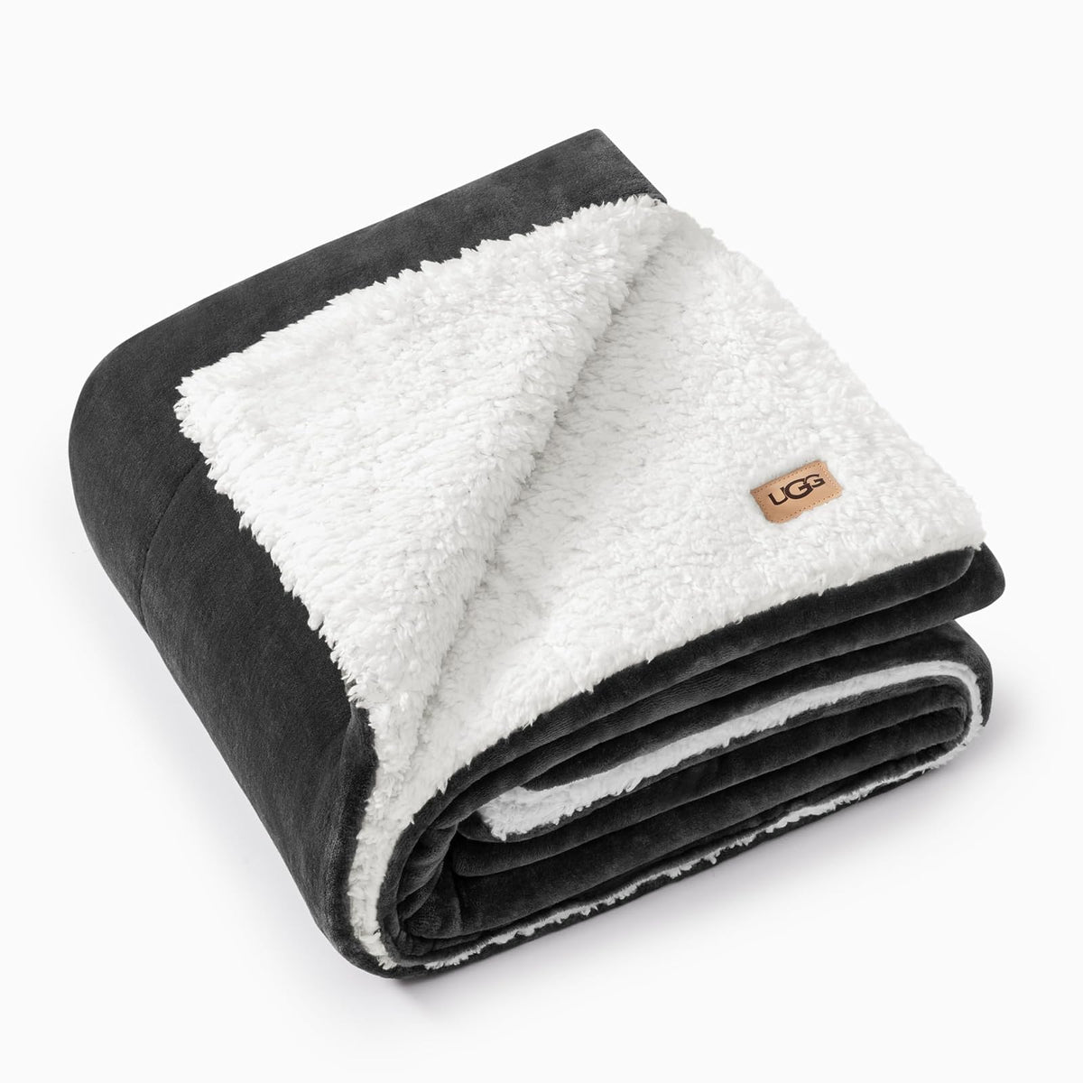UGG Nita Manta Reversible de Felpa para Sofá o Cama - Tirar - Gris