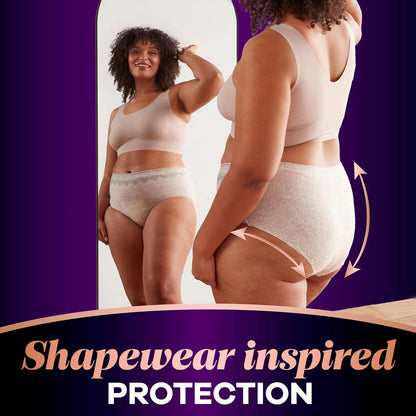 Always Discreet Boutique - Ropa interior para incontinencia (talla XL, 16 quilates), color malva