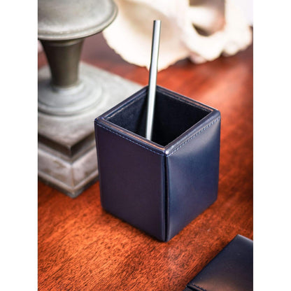 Dacasso A5010 - Vaso para lápices, 3 x 3 x 4, Azul Marino