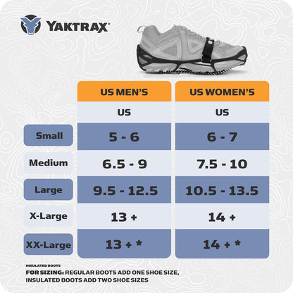 Yaktrax Pro Plus - Tacos de tracción para Hielo y Nieve, Agarre de Bobina de Acero de 360 ° para tracción en Todas Las direcciones, Parte Superior de termoplástico Flexible, fácil de Poner y Quitar