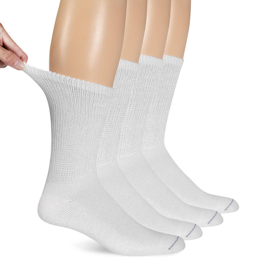 Dr. Scholl's - Calcetines circuladores y diabetes para hombre, paquete de 4 y 6 pares, control de la humedad no encuadernación