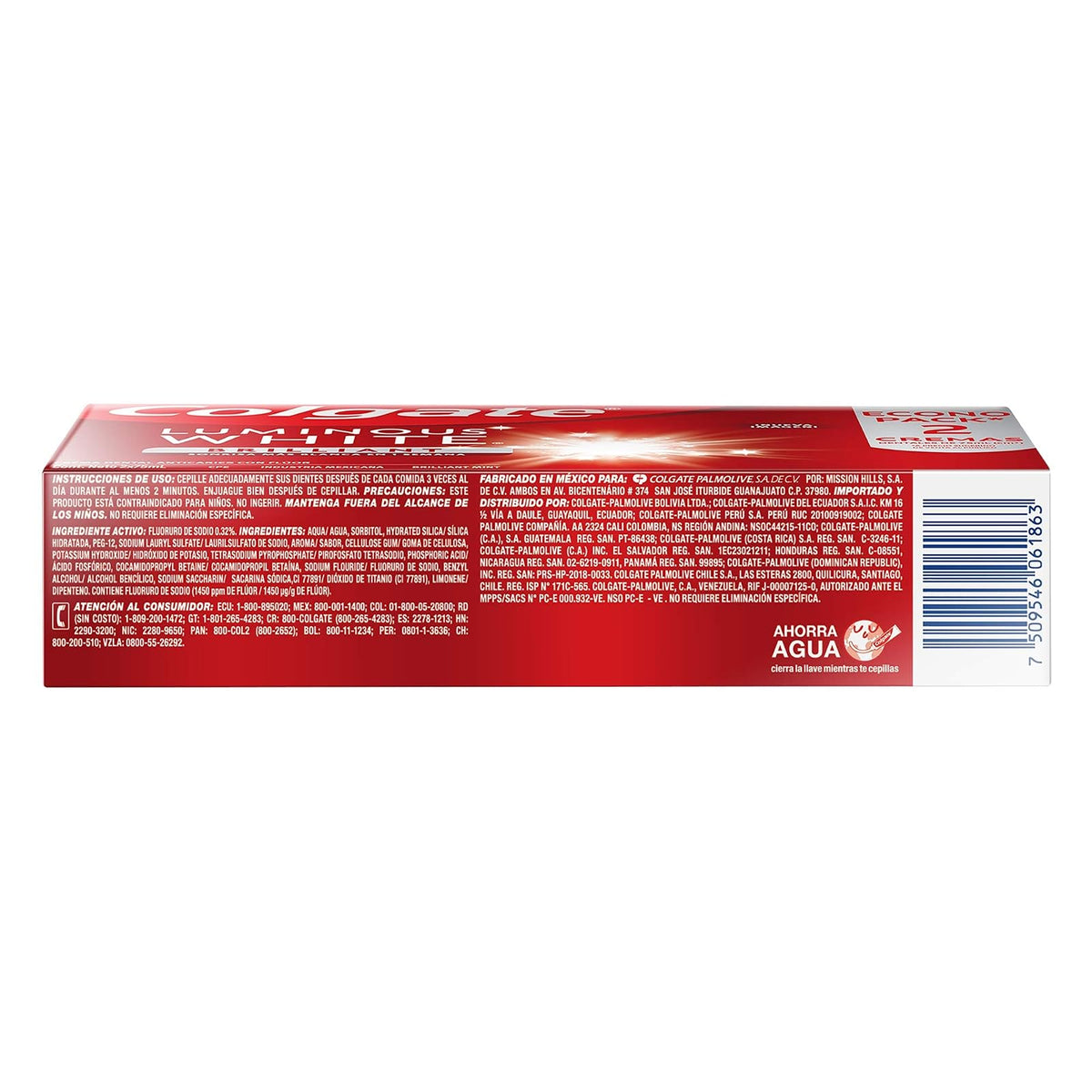 Colgate Luminous White, Pasta Dental Blanqueadora + Luminous Enjuague Bucal White XD Shine + Cepillo Dental Triple Acción Blancura Medio
