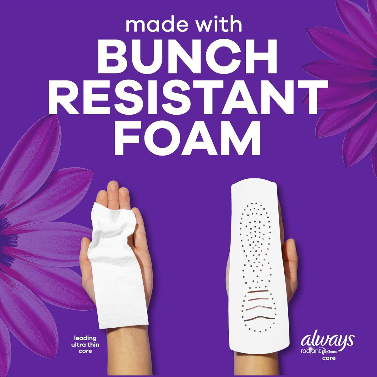 Always Radiant Feminine Pads for Women, Size 5, Extra Heavy Overnight, with Wings, Scented, 18 Count, Pack of 3 (54 Count Total)