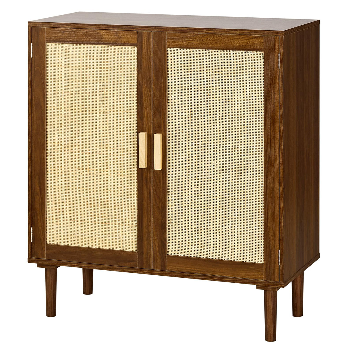 VEVOR Aparador de Ratán con 2 Puertas Magnéticas 80 x 36 x 88 cm, Armario Auxiliar de Ratán con Estante Ajustable y Patas Elevadas de 14,5 cm, para Pasillo, Entrada, Salón, Cocina, Dormitorio