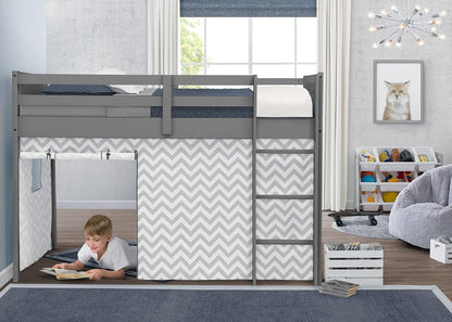 Delta Children Carpa Tipo Cortina para Cama Alta Twin (la Cama se Vende por Separado) - Estilo: Gris Chevron