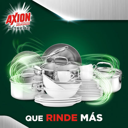 Axion Lavatrastes Líquido Xtreme 100% Efectivo Arrancagrasa 2.8 L | Fórmula Concentrada y más Poderosa que Rinde Más, Máxima Eficacia, Corta la Grasa al Instante
