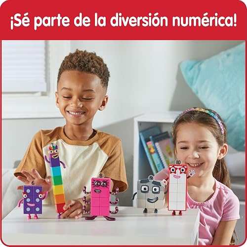 hand2mind Numberblock Friends Six to Ten Figures, Conjunto de Figuras de Acción Caricaturas, Figuras de Juguete, Conjuntos con Figuras de Acción, Pequeñas Figuras para Niños, Juguetes de Números