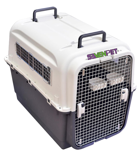 SEVENPET Jaula Transportadora Iata Kennel Perro Mascota 81x57x65 Gris