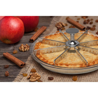 Mrs. Anderson's - marcador de pastel para hornear, directrices y divisor de porciones, 8 rodajas, plateado