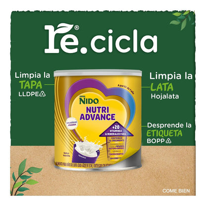 NIDO Nutri Advance Alimento Para Niños Sabor Vainilla Lata de 800 g