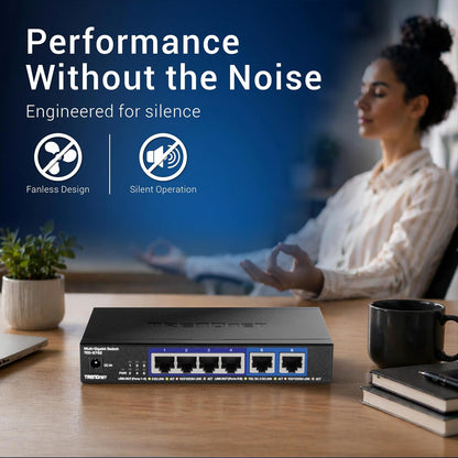 TRENDnet Switch de 6 Puertos 10G + 4 Puertos 2.5G + 2 Puertos 10G RJ-45, Capacidad 60Gbps, Montaje en Pared, Garantía de por Vida