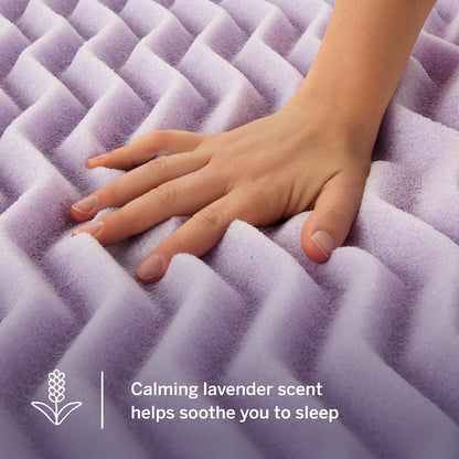 Lucid - Colchoneta de Memory Foam con Infusión de Lavanda - Sobrecolchón de 5 Zonas de 5 cm - Topper para Colchón - Sensación Suave y Acolchada - Alivia Puntos de Presión - California King