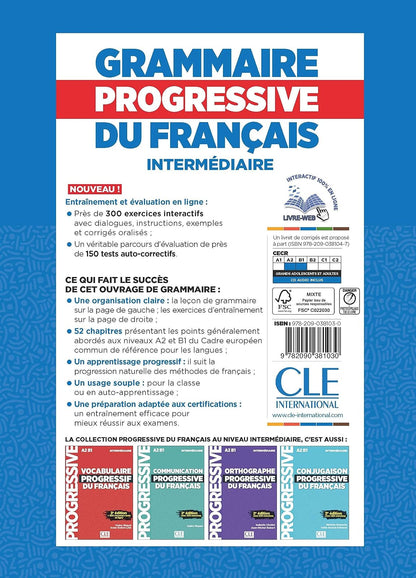 Grammaire progressive du français niveau intermédiaire.(4e Édition (L+ CD))
