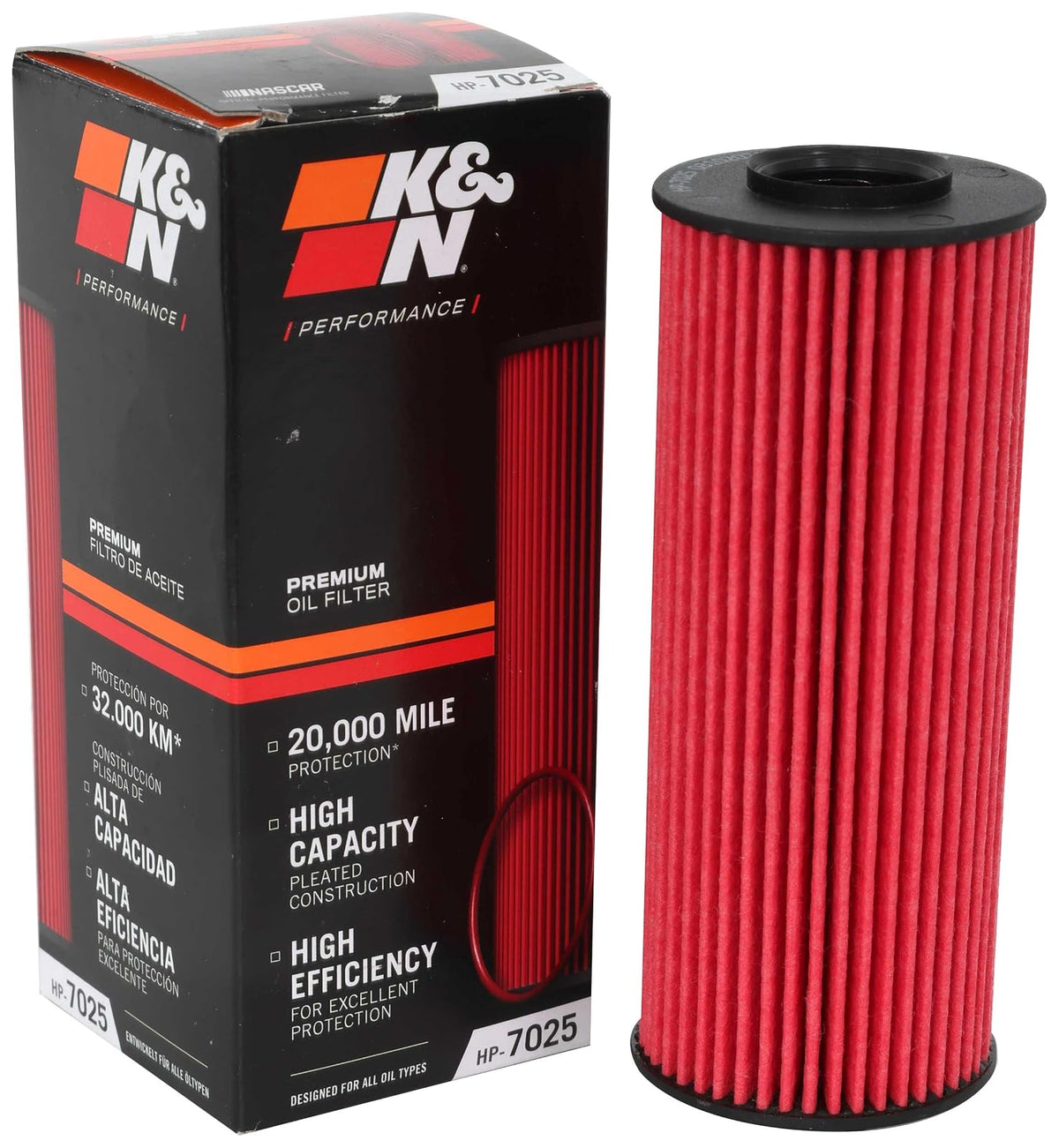 K&N Filtro de Aceite Premium HP-7025 para Chrysler/Dodge/Jeep/Ram