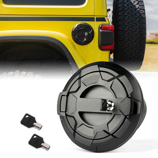 Xprite ZS-0133-JL-G3 Tapa de Depósito de Gasolina con Bloqueo de Aluminio para Jeep Wrangler JL/JLU 2018-2025, Todoterreno, Cubierta de Llenado de Combustible