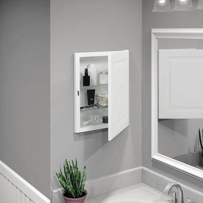 American Pride clóset de Medicina para Puerta de Panel Elevado, 16 x 20 Pulgadas, Cuerpo de Acero, Blanco