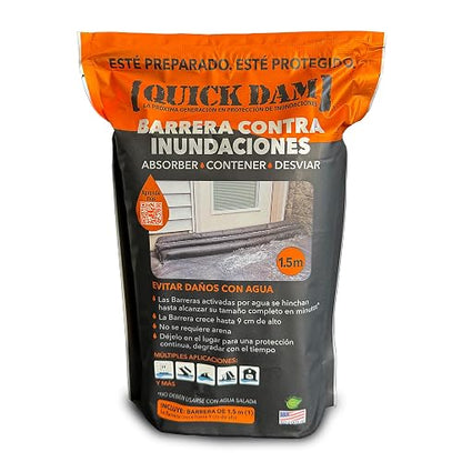Barrera de inundación activada por agua Quick Dam QD65-1, 1 unidad, 5-ft, Negro