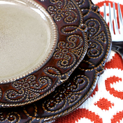 Elama EL-SALIA16 Salia 16 Piece Stoneware Dinnerware Set, 16pc