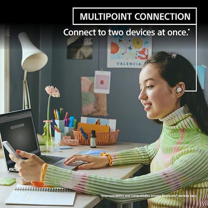 Sony WF-C510 Auriculares Bluetooth intrauditivos, hasta 22 Horas de batería, conexión multipunto, micrófono y Resistencia al Agua, Color Blanco