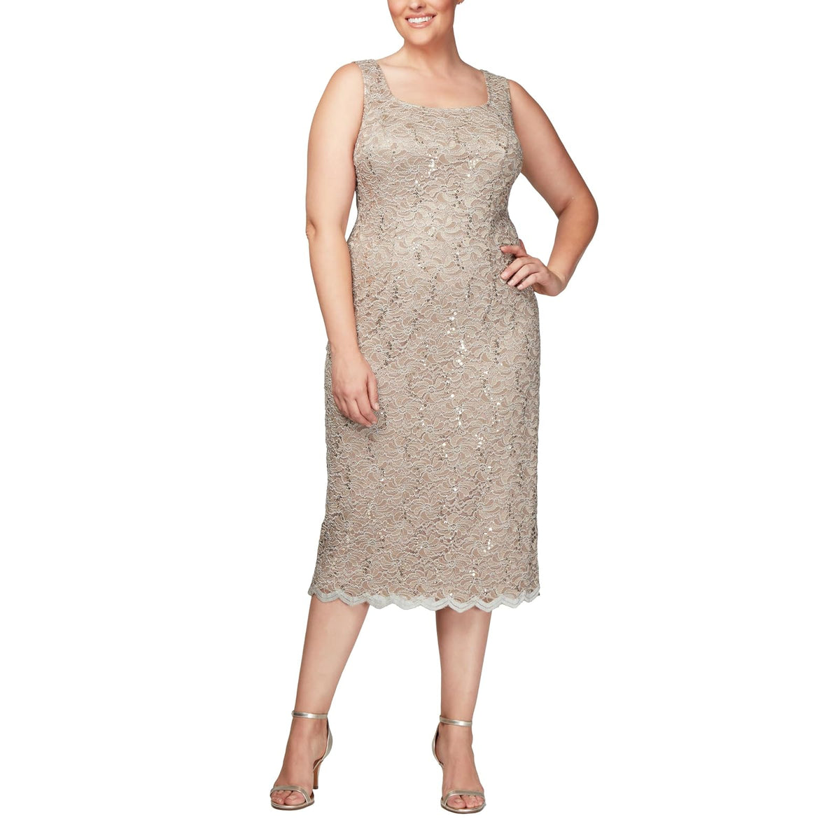 Alex Evenings - Vestido de Encaje para Mujer, Talla Grande