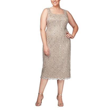 Alex Evenings - Vestido de Encaje para Mujer, Talla Grande