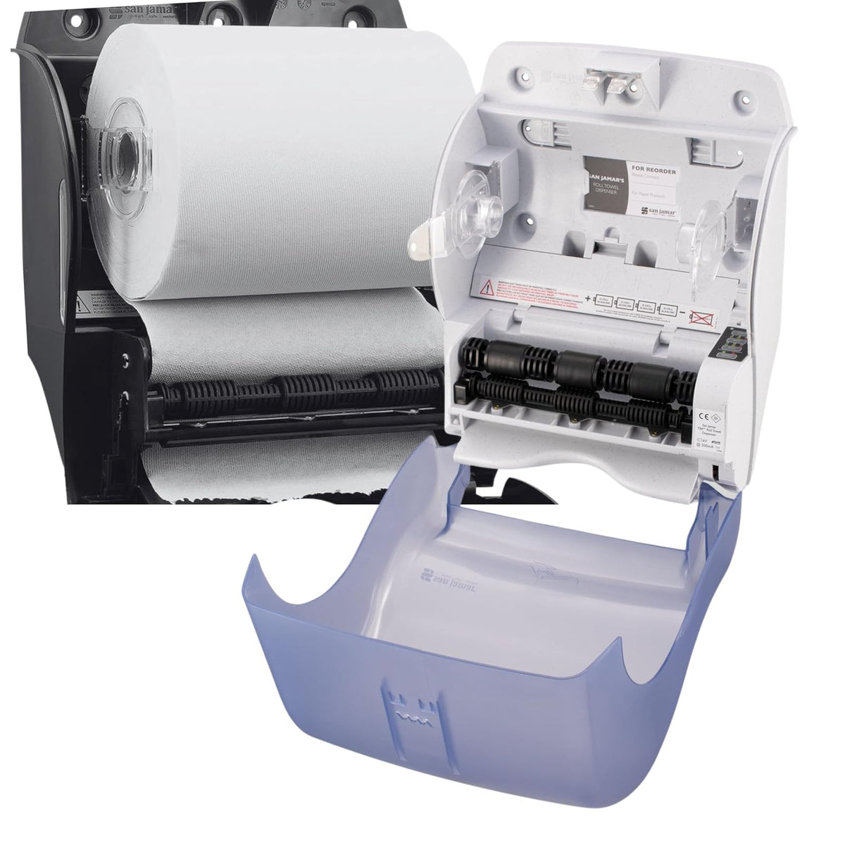 San Jamar - Dispensador de toallas de papel clásico Smart Essense - Dispensador electrónico de toallas para baño, cocinas y restaurantes, plástico, 9.75 x 14.50 x 12.50 pulgadas, azul