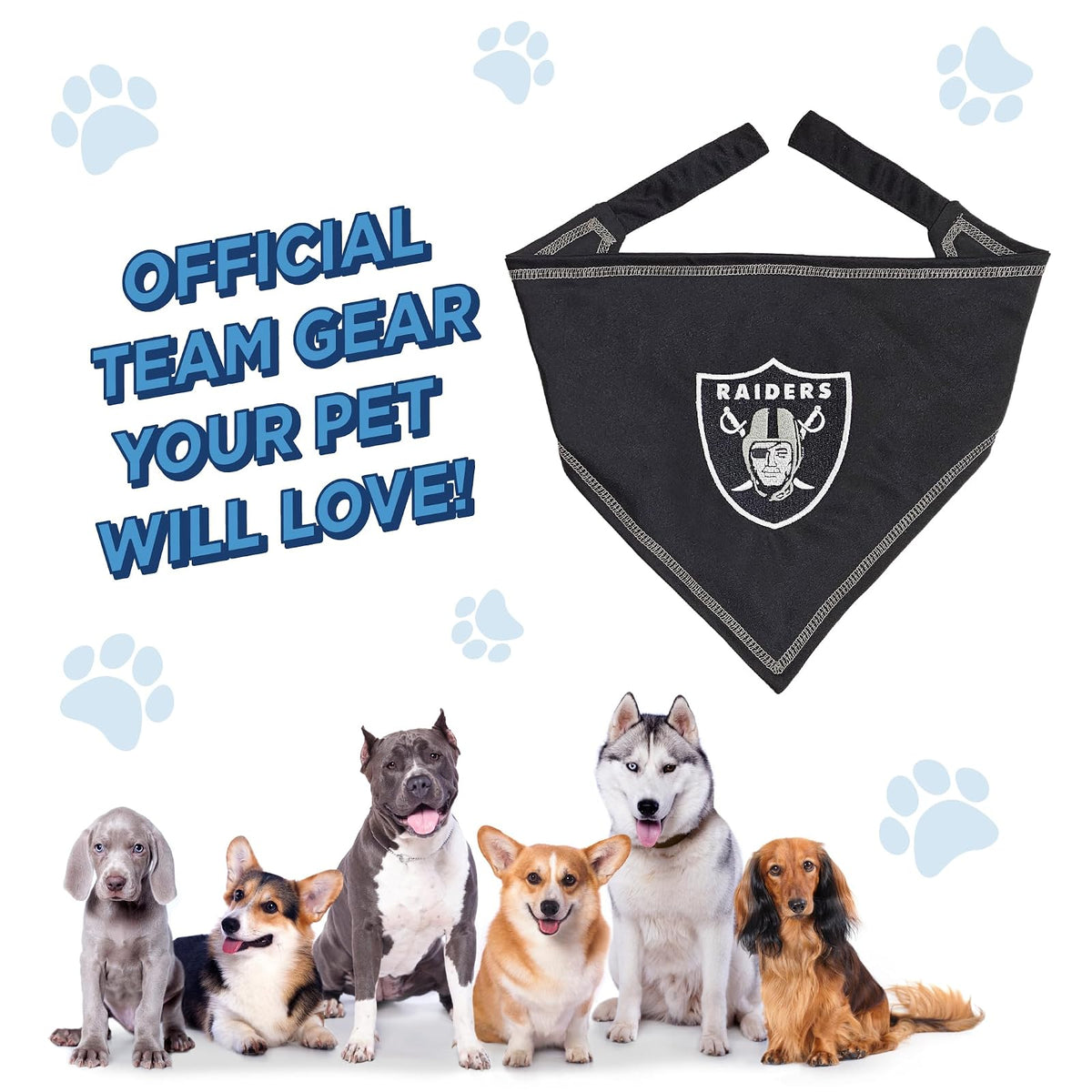 Pets First NFL Las Vegas Raiders Corbata Bandana, pequeña/Mediana Babero Bandana para Perro para Mascota y Gato The Ultimate Game-Day Bandana de Fiesta