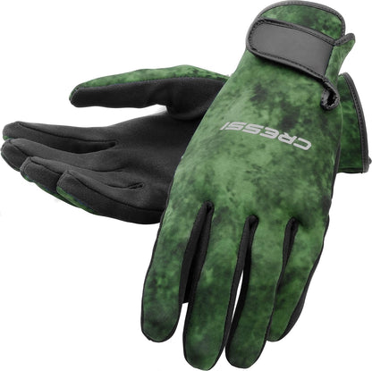 Cressi Guantes de Pesca submarina con patrón de Camuflaje Hechos de Neopreno elástico, consigue el Equipo Hunter