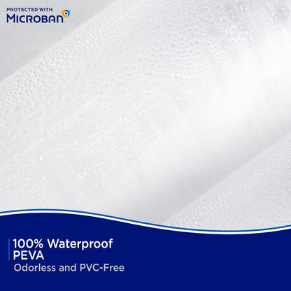 Kenney MB61160 Microban Protector de cortina de ducha impermeable de PEVA de calibre 4.8 con ojales de metal resistentes al óxido y dobladillo magnético pesado para baño, 70 pulgadas de ancho x 72 pulgadas de alto, transparente, 1 paquete
