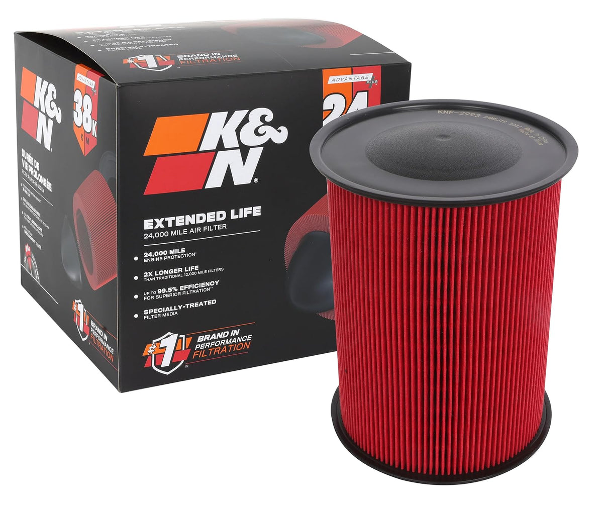 K&N KNF-2993 Filtro de Aire del Motor Vida Extendida 24000 Millas Compatible con Ford/Lincoln/Volvo C-Max/Escape/Focus/Kuga/MKC/V40/V70 2007-2019