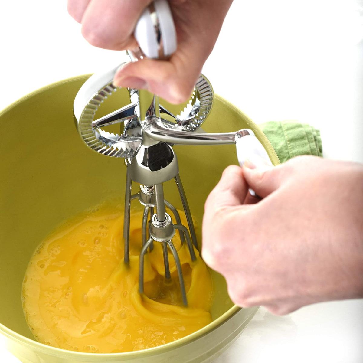 Norpro - Batidor de huevos clásico estilo manivela 18/10 mezclador de acero inoxidable de 12 pulgadas