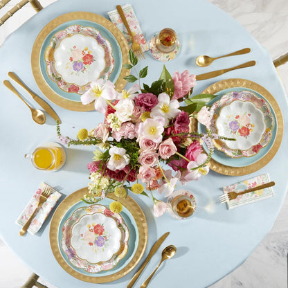 Kate Aspen Garden Blooms 9 pulgadas Platos de papel decorativos de alta calidad | Suministros de fiesta (350 g/m² de peso, juego de 16) - Perfecto para bodas, brunch de novia, baby shower