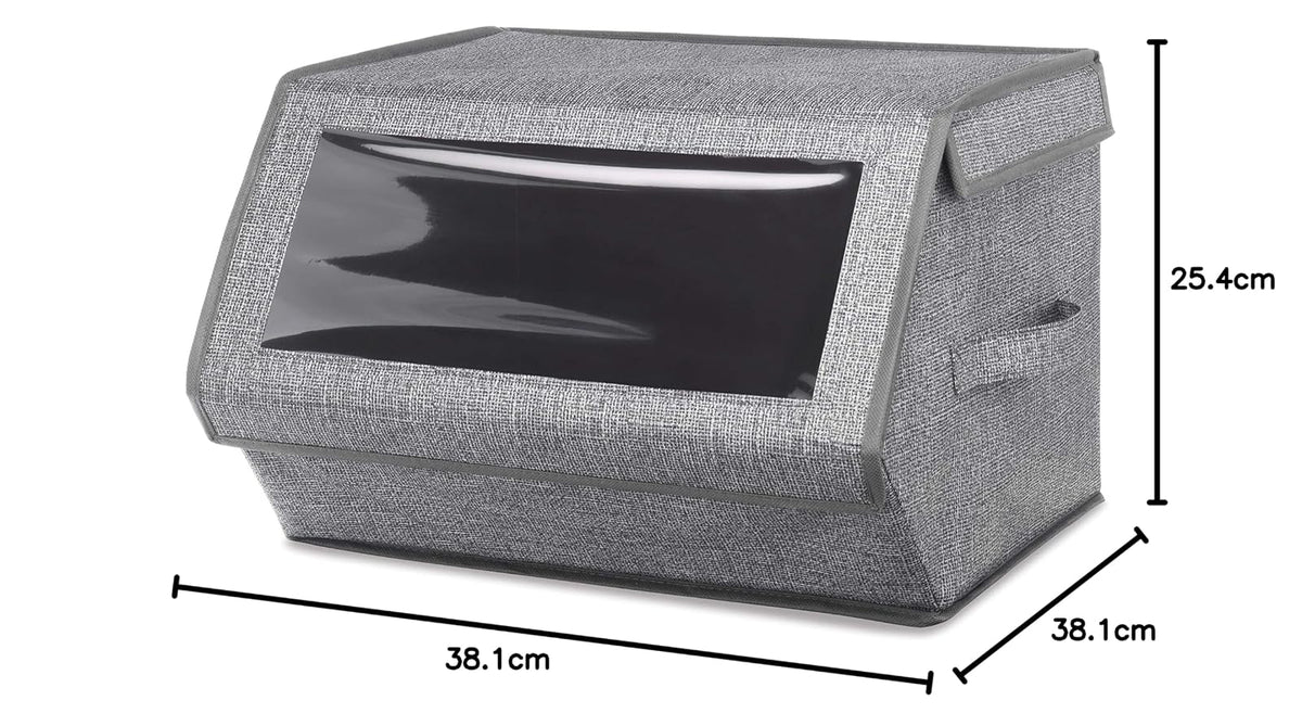 Whitmor - Caja de Almacenamiento apilable con Ventanas, Gris Sombreado, 1