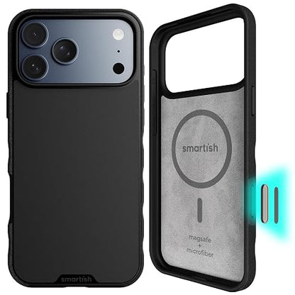 Smartish - Funda magnética para iPhone 2025 Pro MAX Gripmunk, Control de cámara, Color Negro