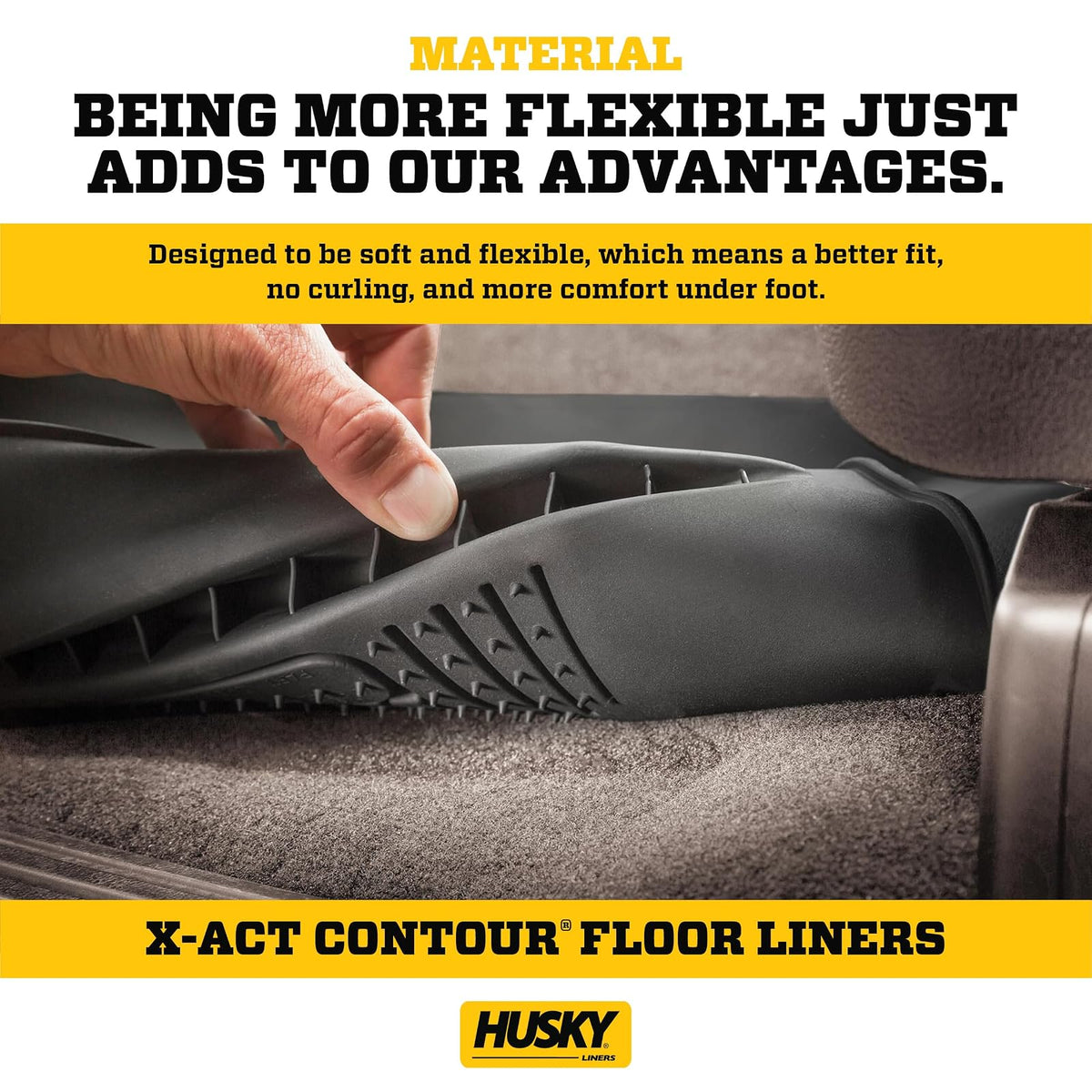 Husky Liners X-Act Contour - Alfombrillas para Piso | Se Adapta a Toyota Highlander 2014-2019 | Fila Delantera, 2 Piezas, Color Negro - 52311