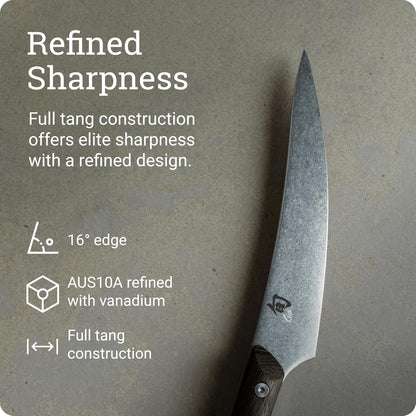 Shun Cutlery Kanso Cuchillo para deshuesar y filete de 6.5 pulgadas, se desliza fácilmente a través de carne y pescado, auténtico, hecho a mano, cuchillo japonés, filete y recortador, plateado