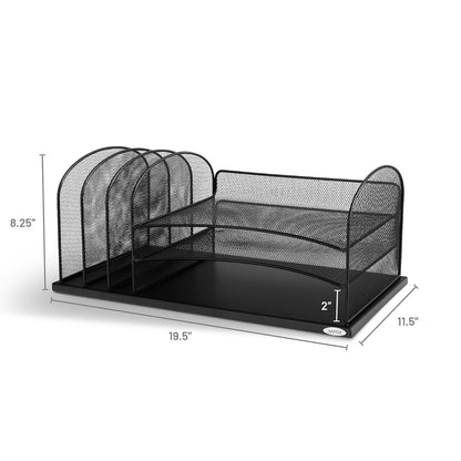 Safco 3254BL Onyx Mesh Desk Organizer, Black