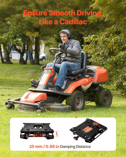 VEVOR - Kit de suspensión de asiento sin pista deslizante de asiento, suspensión de asiento universal para cortacésped de giro cero, kit de suspensión de asiento de tractor ajustable compatible con