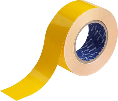 Brady ToughStripe Cinta de Marcado de Piso, 4 Pulgadas x 100 Pies, Negro y Amarillo - 100 x 2 x 0.008 inches - Yellow