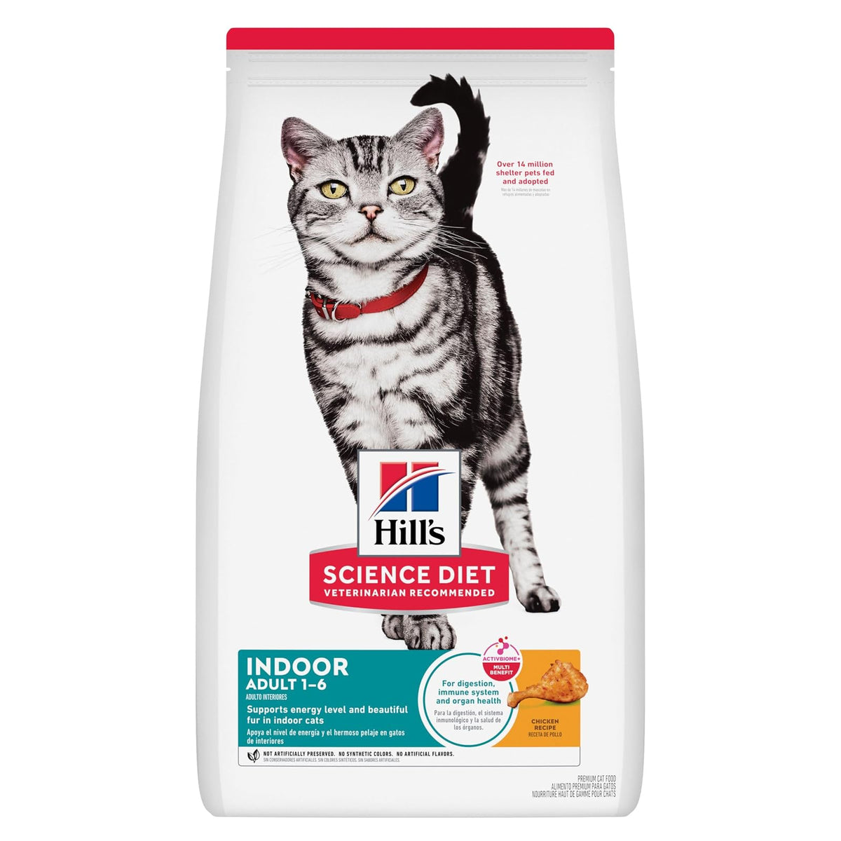Hill's Science Diet Indoor Croquetas para Gato Adulto Sabor Pollo 3.2Kg | Croquetas Hill's para gato, pollo real, digestión saludable, sistema inmunológico fuerte, omega-6 y vitamina E