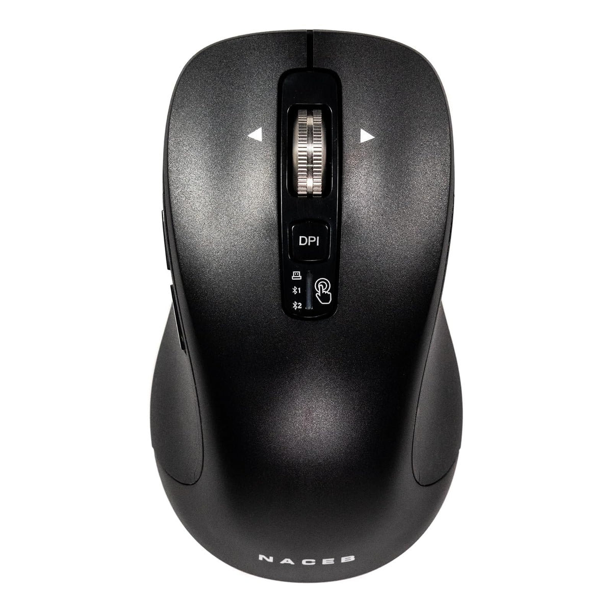 Naceb Technology - Mouse Inalámbrico Ambidiestro con Diseño Ergonómico y Precisión Óptica - Ideal para Oficina, Estudio y Entretenimiento en Color Negro