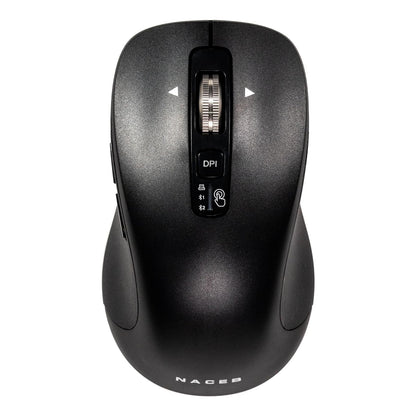 Naceb Technology - Mouse Inalámbrico Ambidiestro con Diseño Ergonómico y Precisión Óptica - Ideal para Oficina, Estudio y Entretenimiento en Color Negro