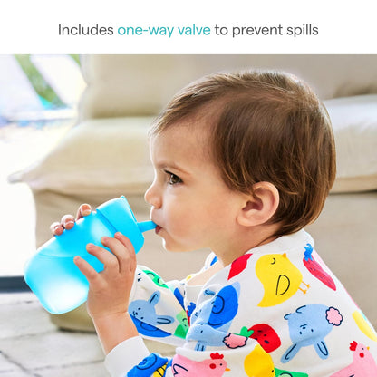Munchkin Simple Clean - Taza de popote, 10 onzas, paquete de 2, rosa/azul, 2 unidades (paquete de 1)