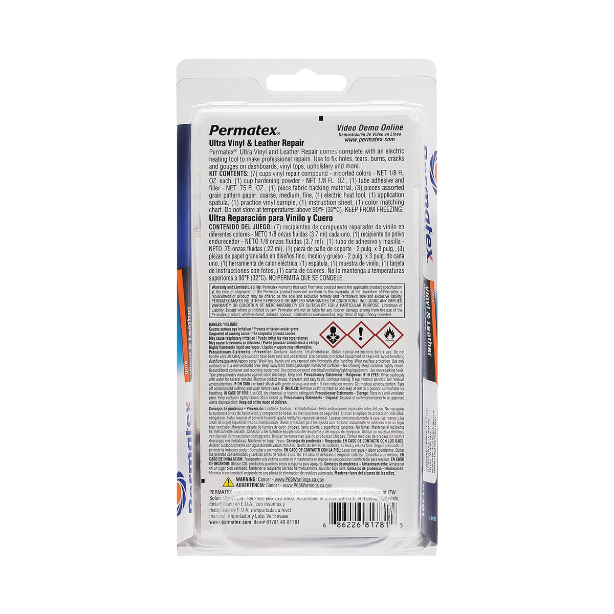 Permatex Kit Reparador de Vinilo y Cuero Profesional
