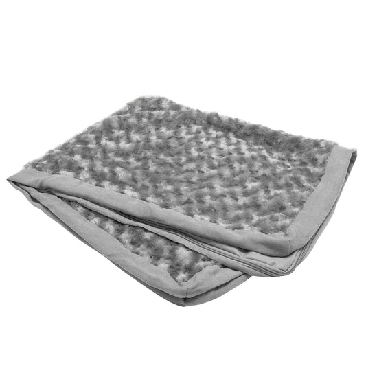 Furhaven Funda de Cama de Repuesto para Mascotas, cojín clásico Ultra Afelpado de Pelo Rizado, Lavable, Gris, Mediano