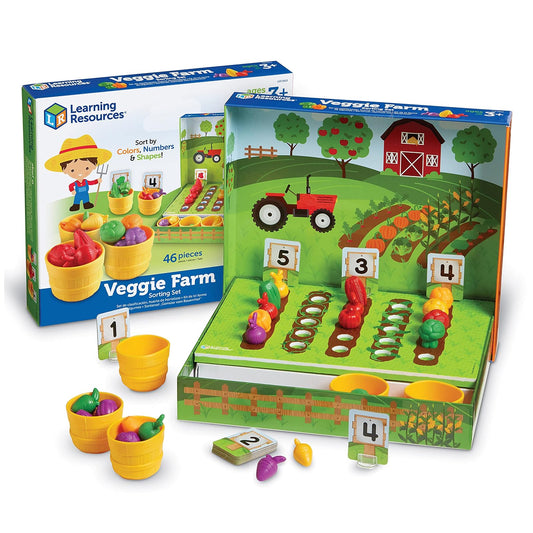Learning Resources Veggie Farm Sorting Set, Hortaliza para Niños, Juguetes de Vegetales, 41 Piezas, Edades 3+