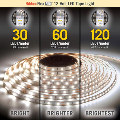 Armacost Lighting RibbonFlex Pro 12 V - Tira de luces LED blancas 60 LED/m, 4000 K, 8 pies 152210