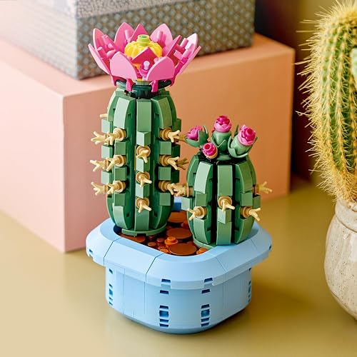 LEGO Cactus en Flor – Planta de Interior Decorativa – Set de Construcción para Mayores de 9 Años – Idea de Regalo para Niñas y Niños – Cactus en Maceta – 11509